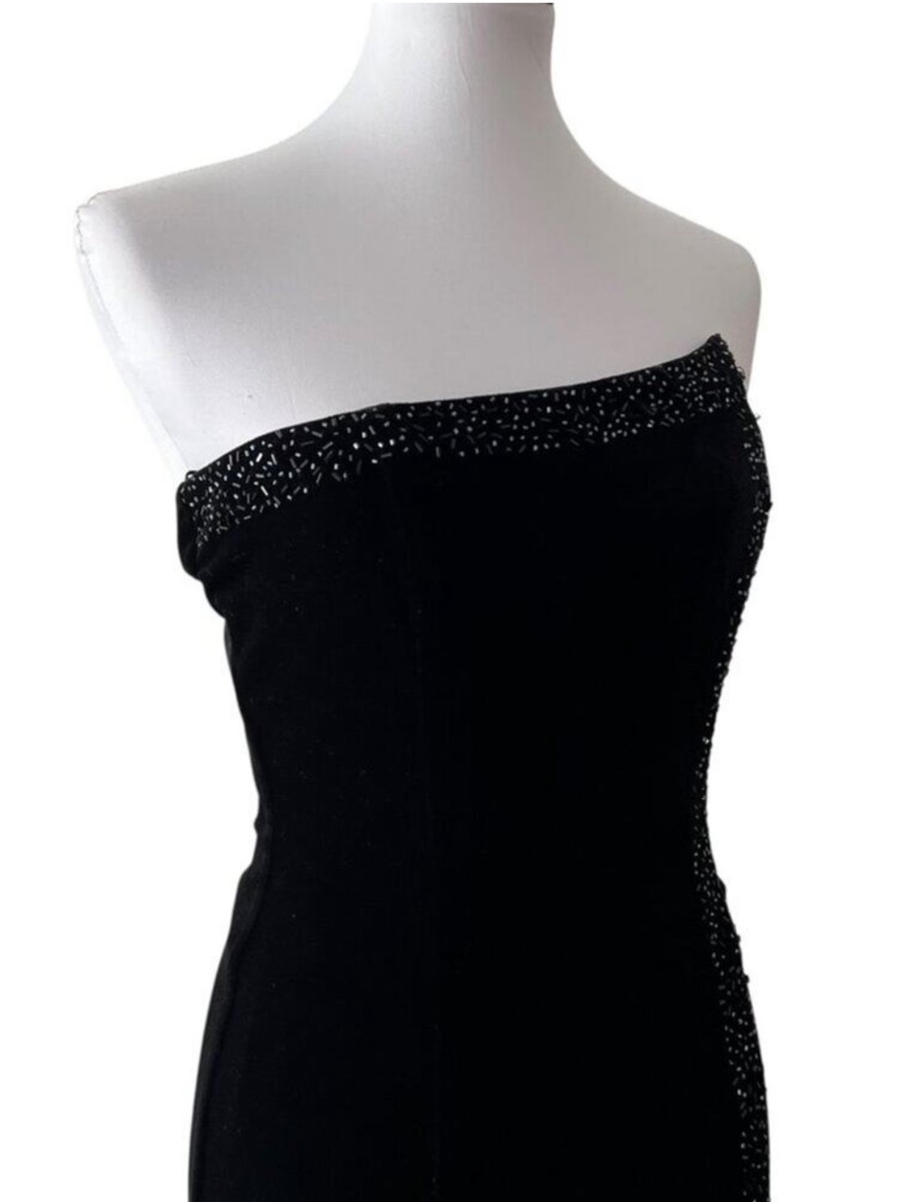 Vintage Formal Gown Small Minimalist Y2K Dress Strapless Long 90s Maxi Hoco Whim - Picture 9 of 17